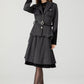 Gray military short wool coat 4605