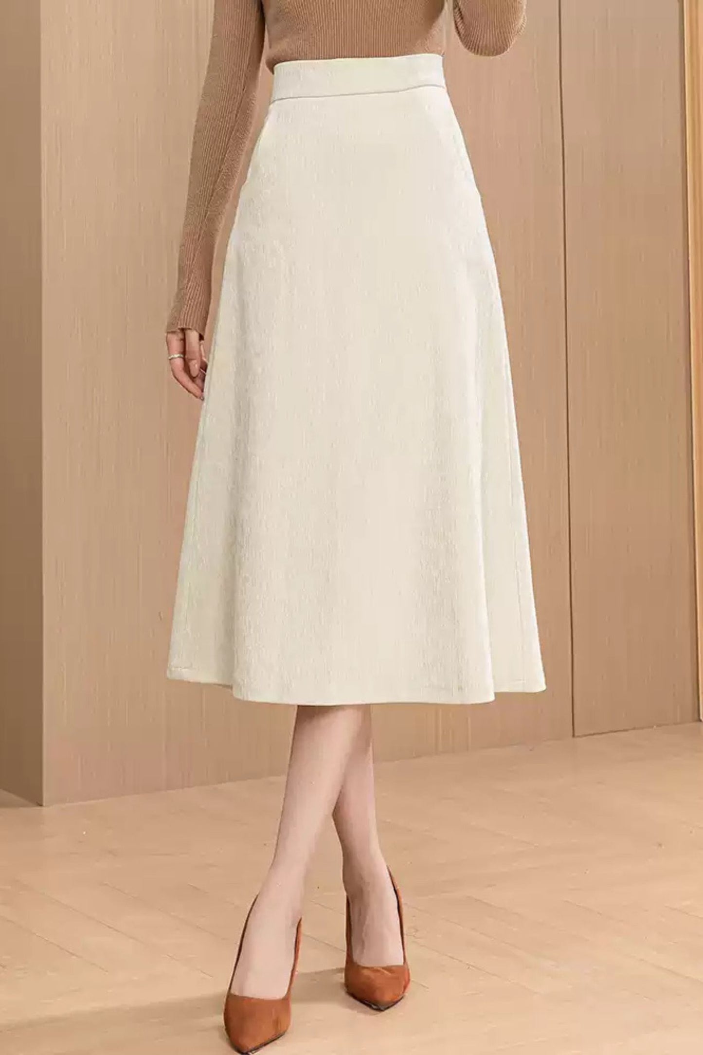 White A line autumn/winter skirt women 6193