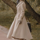 Vintage inspired Beige Long wool coat 3228