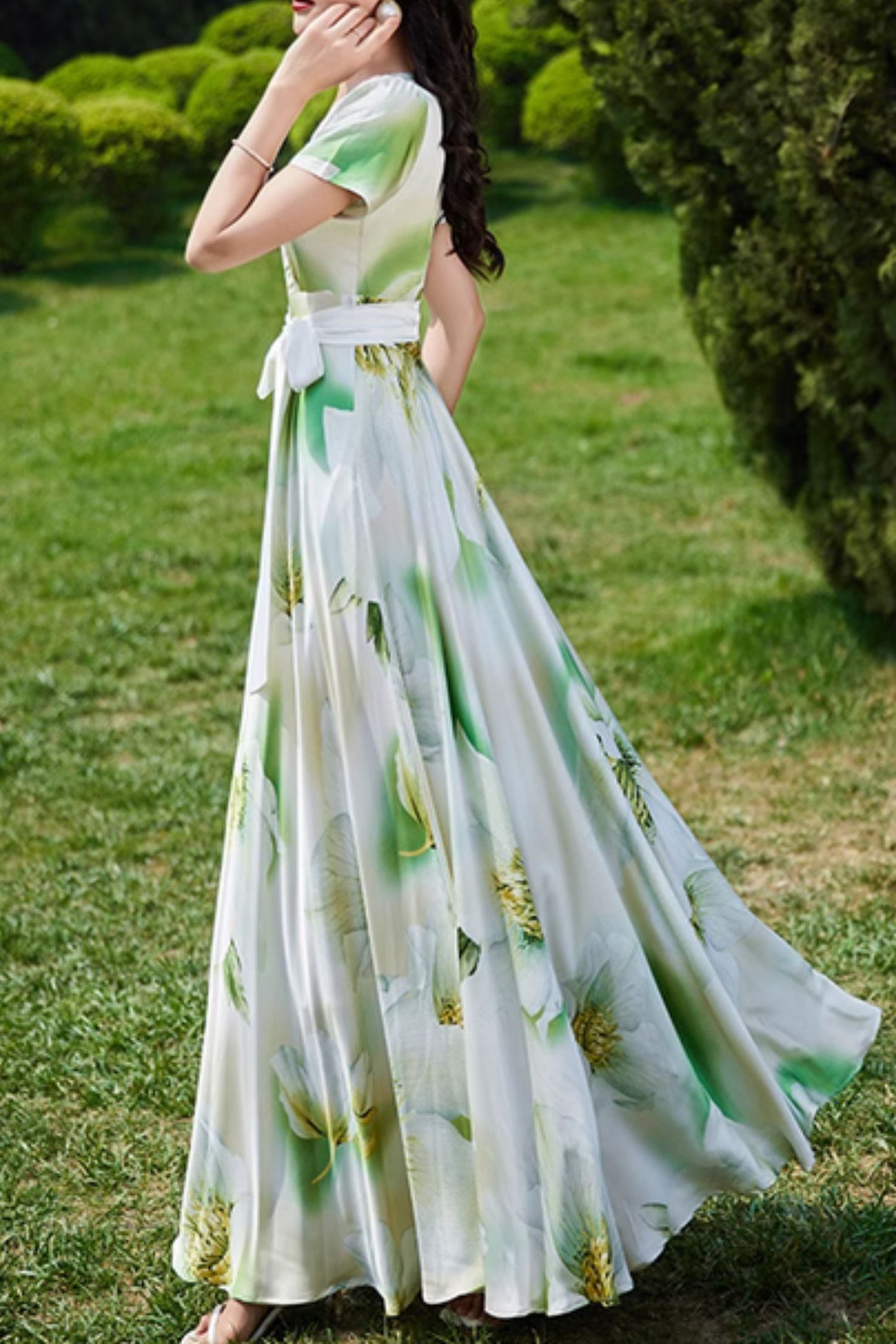 Maxi printed summer prom chiffon dresses 4999