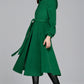 Maxi swing wool coat in Green 6351