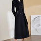 Black long wool warm winter coat 5283