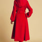 Red Wool Swing Coat with big hood 394