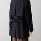 Black short trench coat for women 5376