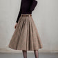 Women's Retro Plaid Wool Skirt Midi 5405