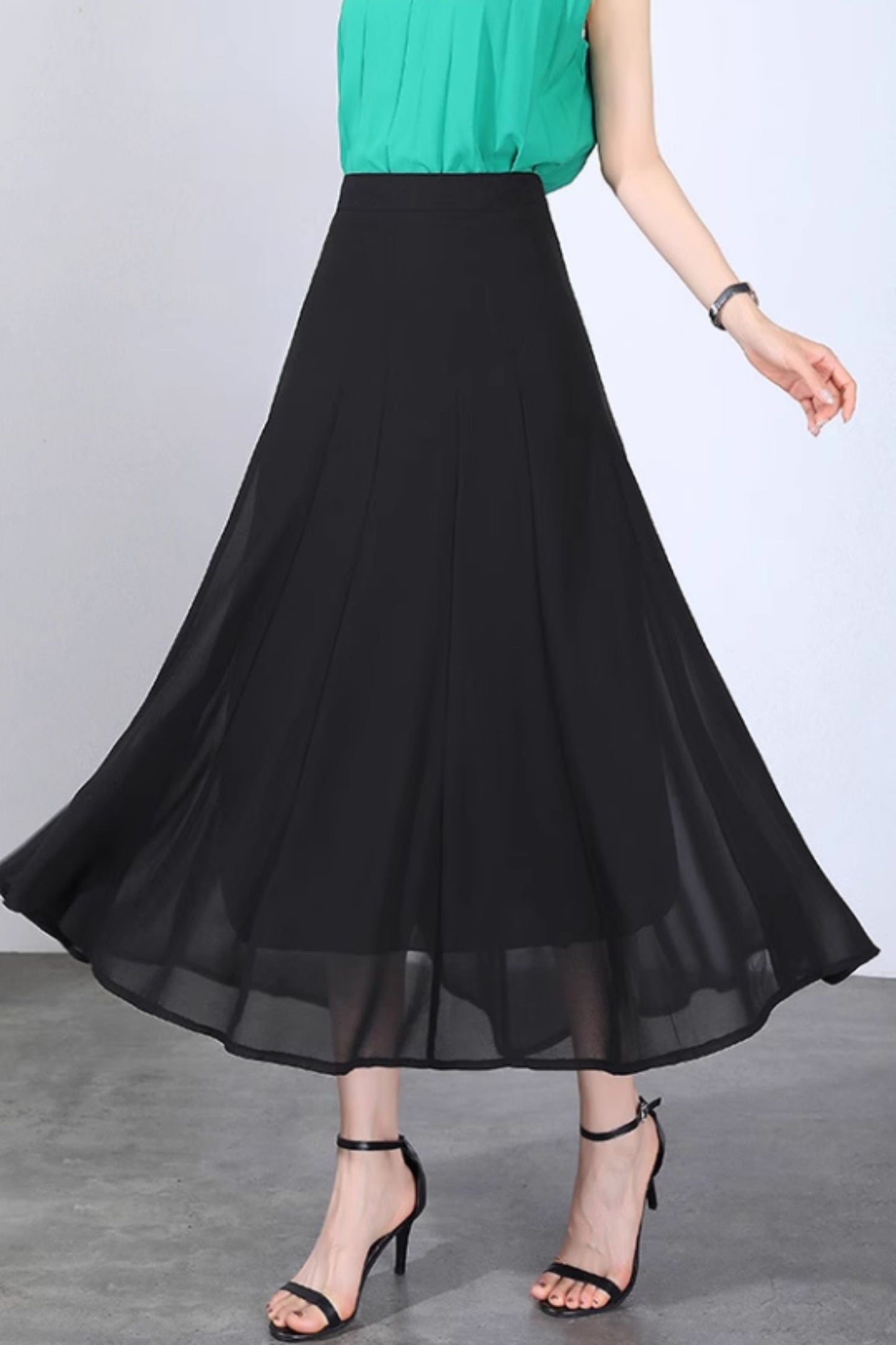 Summer swing a line maxi chiffon skirt 6128