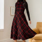 Sleeveless plaid winter wool dress 5478