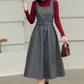 Gray sleevelss wool dress with belt 6427