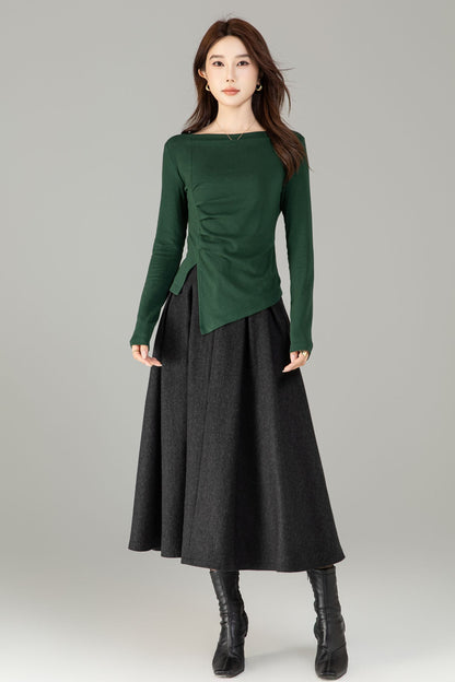 Asymmetrical autumn knit top women 6504