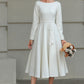 Vintage Handmade Wool Blend Fit & Flare Winter Dress | Xiaolizi 6509