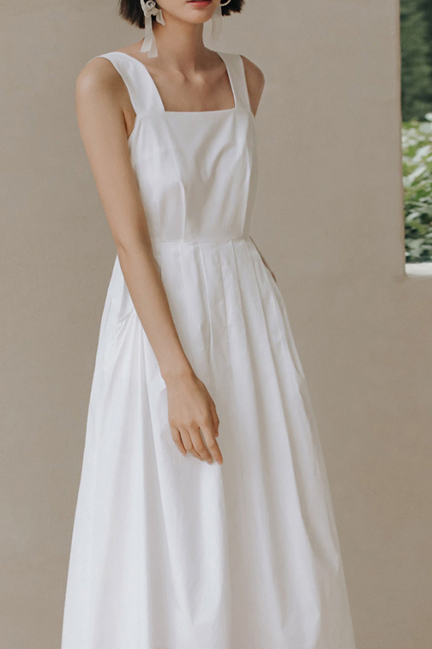 Prom summer white cotton beach dress L0602