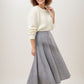 Button front midi winter gray wool skirt 5183