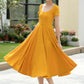 Yellow midi dresses for women 5981