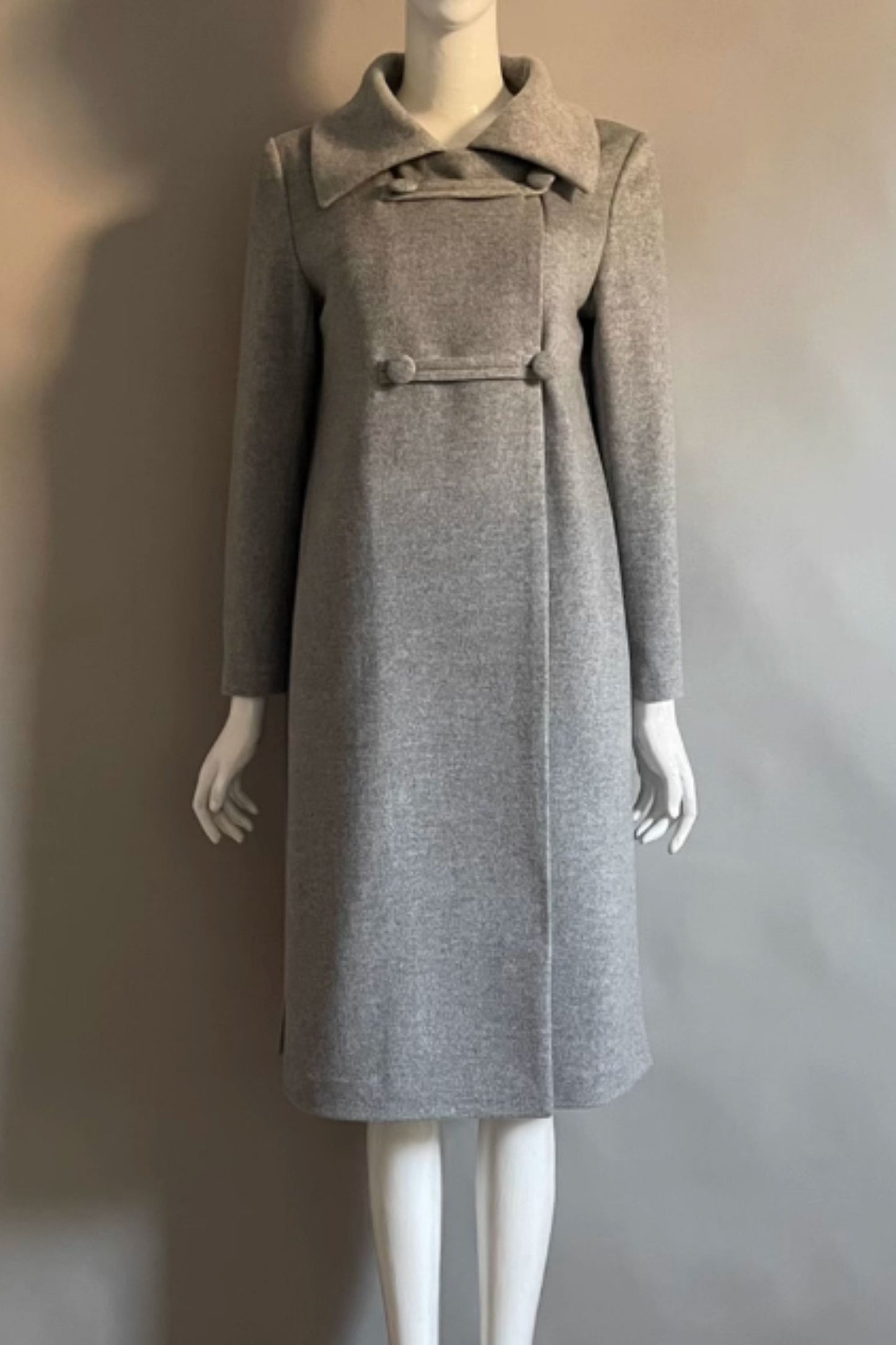 Gray winter long winter wool coat 5286