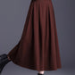 A line midi wool skirt women 6137