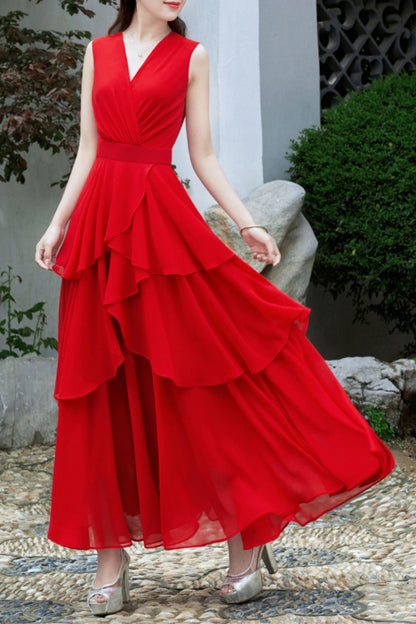 Irregular Swing summer womens chiffon dress HY0026