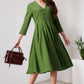 Knee length linen dress for women 5600