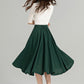 Button down high waist linen skirt 4963