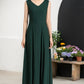 Maxi summer green linen dress women 2361