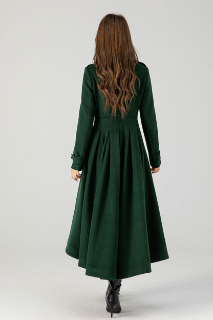 Vintage inspired long wool coat 4604