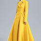 Yellow Winter Long Wool Coat Women 3234