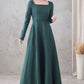 Long sleeve Linen Maxi dress with pocket 3285