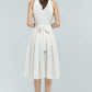 Button front white linen shirt dress 2378