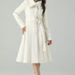 White Long Wool Princess Winter Coat 4520