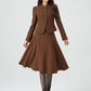 Brown short winter wool coat women 5317