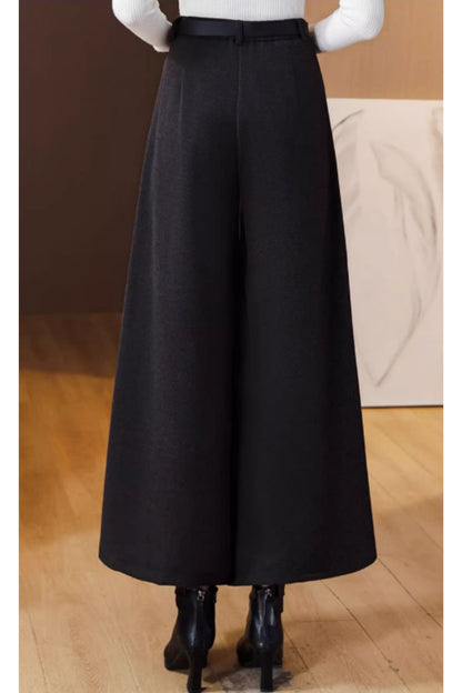 High waist loose fitting wool pants 6372