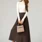 Brown a line winter wool skirt women 5483