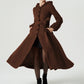 Brown long dress wool coat 6308