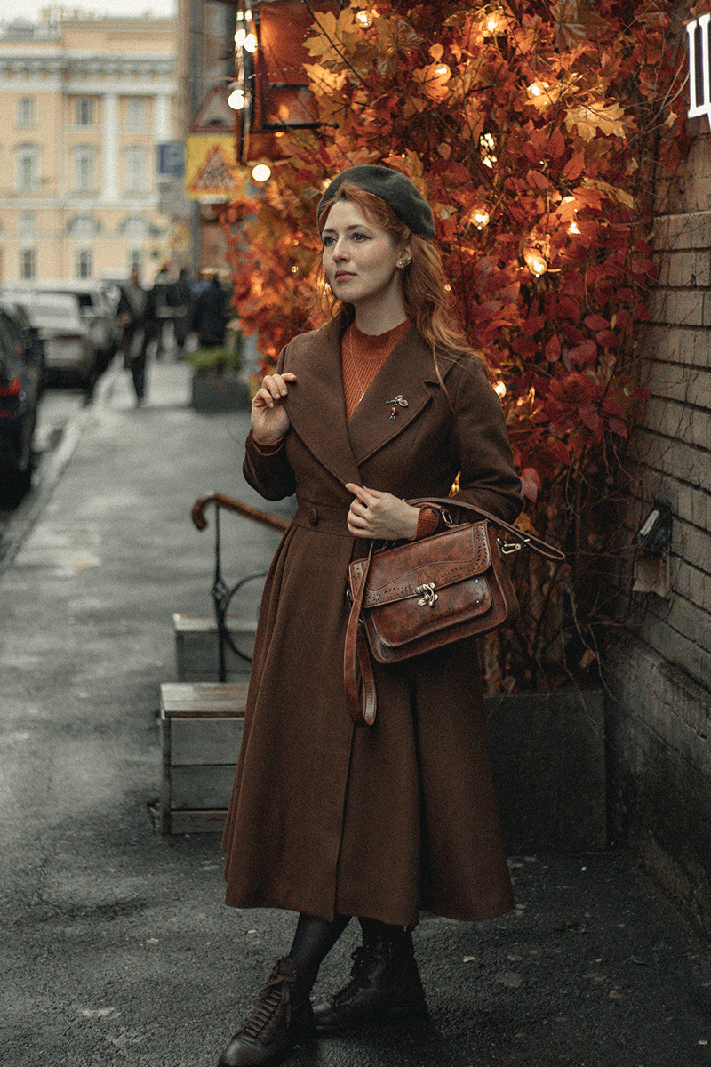 Handmade Brown Wool Coat Vintage Fit & Flare | Xiaolizi Brown / Xs Handmade Brown Wool Coat Vintage Fit & Flare | Xiaolizi Brown / Xs