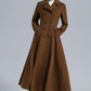 Women's Brown Long Wool Coat 3238