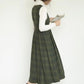 Sleeveless plaid autumn wool dress women 5414