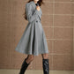 Fit and flare gray womens wool coat 5365