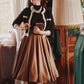 Brown winter circle womens wool skirt 4836