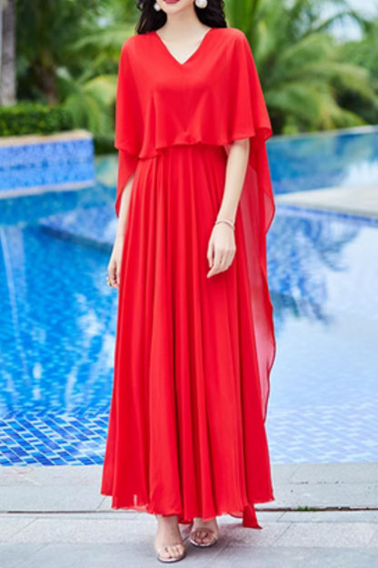 Swing red prom long holiday summer dress 5021