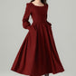 Long winter wool dress with pockets 5236