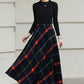 Xiaolizi Plaid Wool Maxi Skirt for Women – Handmade A-Line Winter Swing Skirt 6619