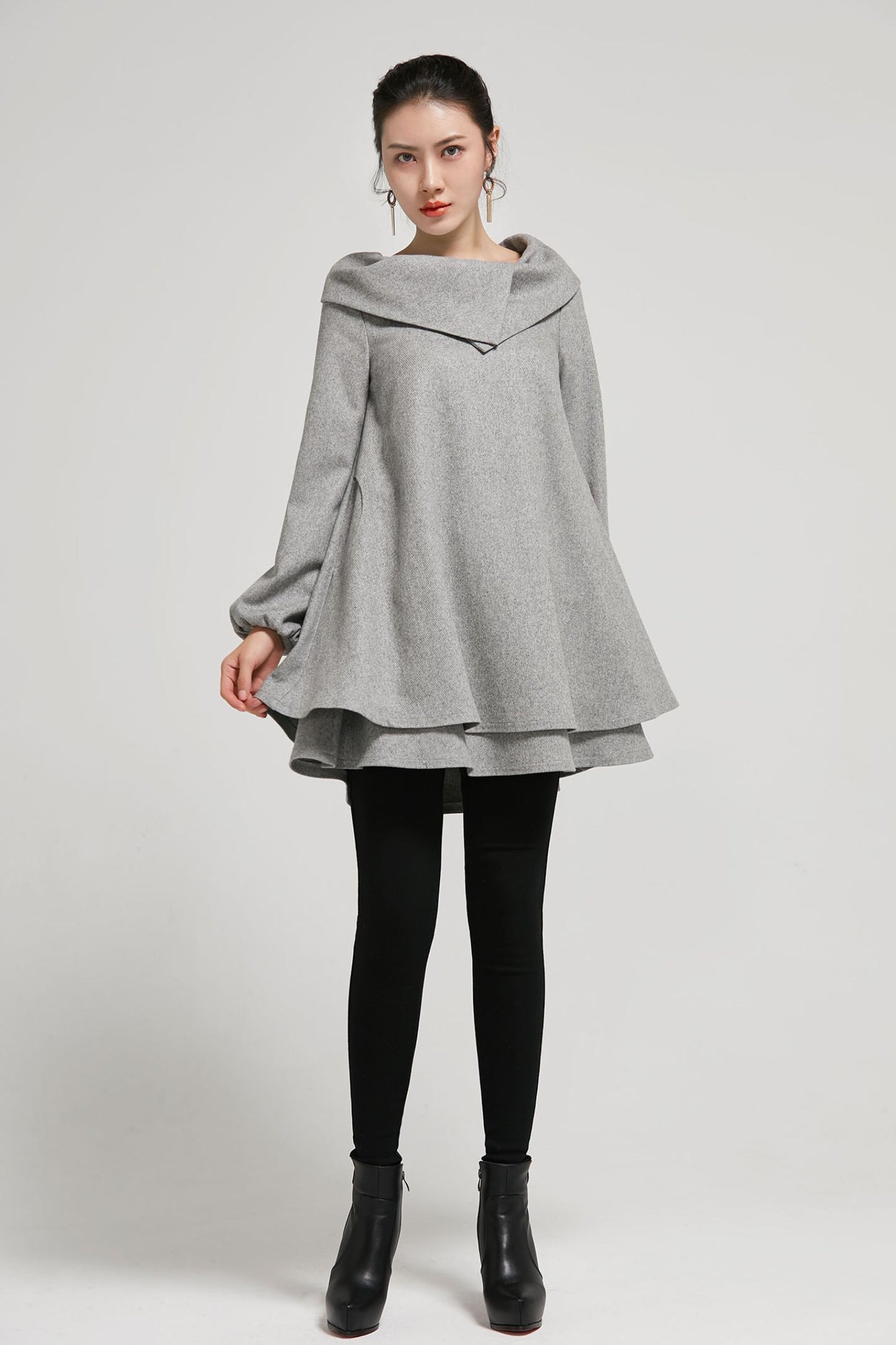 Wome's  wool tuic dress in grey 2310