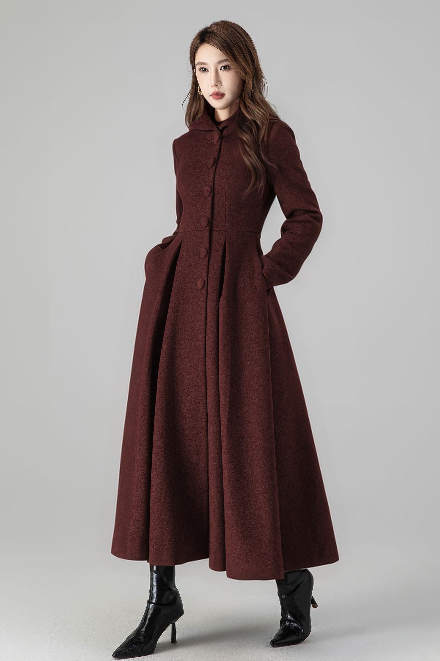 Winter Long Swing wool Coat 5242