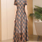 Plaid fit and flare summer chiffon dress women 5055