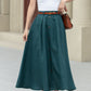 Dark Green Midi skirt with pockets 4970