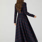 Tartan fit and flare wool maxi dress 5266