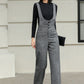 Long Suspender Wool Pants Women 6428