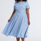 Plus size Blue Linen swing dress 3401