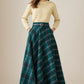 Vintage Inspired Long Wool Plaid Skirt 5264