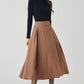 Retro midi winter womens wool skirt 4527