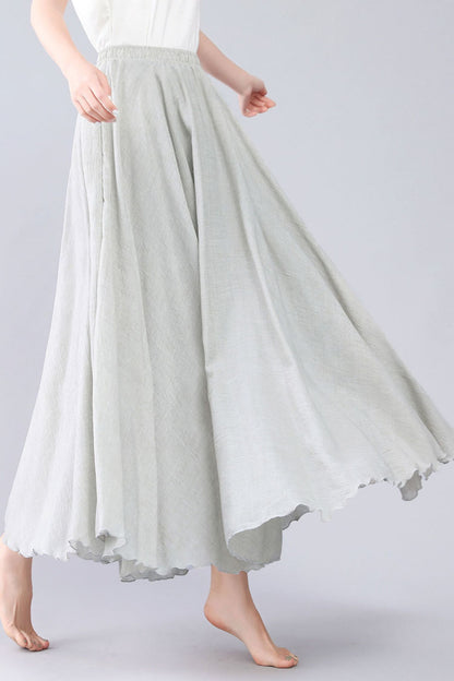 Elastic Waist Swing Causal Long Plus Size Skirt 3559